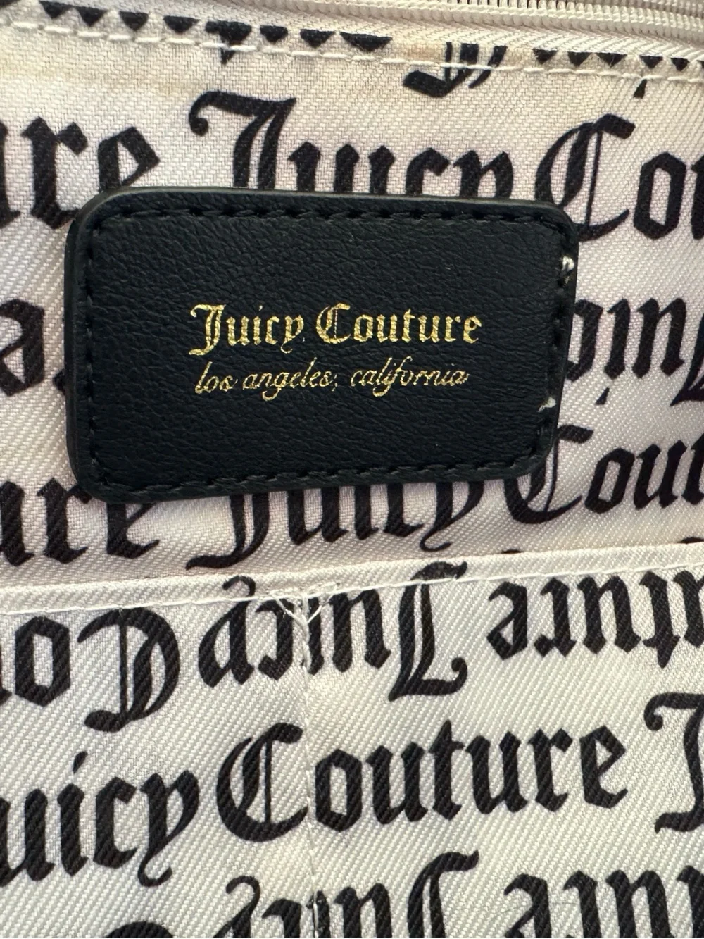 Vintage Y2K Juicy Couture Black Floral Backpack - Pink Rose Print